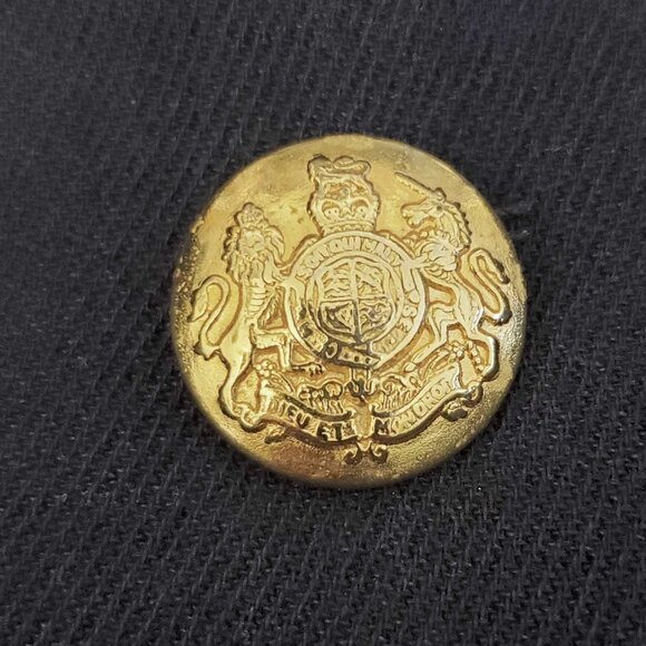 Ralph Lauren Womens Navy Blue Double Breasted Wool Blazer Military Gold Buttons - Picture 4 of 10